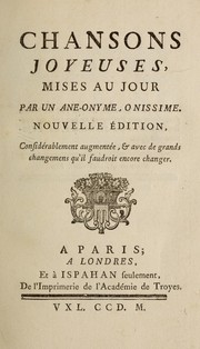 Cover of: Chansons joyeuses by Charles Collé