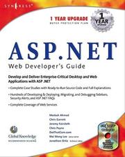 Cover of: ASP.net Web Developer's Guide