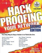 Cover of: Hack Proofing Your Network (Second Edition) by Dan Kaminsky, Rain Forest Puppy, Joe Grand, David Ahmad, Hal Flynn, Ido Dubrawsky, Steve W. Manzuik, Ryan Permeh