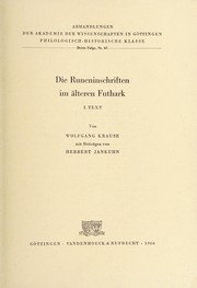Cover of: Die Runeninschriften im älteren Futhark.
