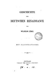 Cover of: Geschichte der deutschen Renaissance. (Buch 3).