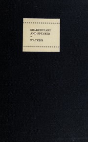 Cover of: Shakespeare & Spenser. by W. B. C. Watkins
