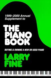 Cover of: 1999-2000 Annual Supplement to The Piano Book: Buying & Owning A New or Used Piano