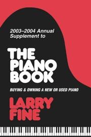 Cover of: 2003-2004 Annual Supplement to The Piano Book