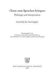 Cover of: "Texte zum Sprechen bringen": Philologie und Interpretation ; Festschrift fu r Paul Sappler