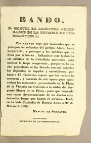 Bando by Buenos Aires (Argentina : Province). Governor (1820 : Sarratea)