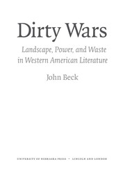 Cover of: Dirty wars: landscape, power, and waste in western American literature