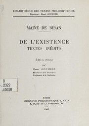 Cover of: De l'existence: textes inédits