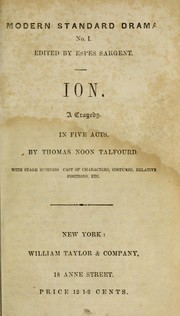 Cover of: Ion: a tragedy in five acts