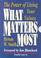 Cover of: What Matters Most