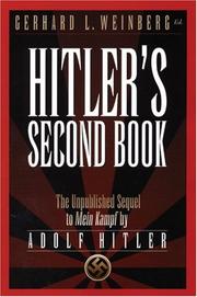 Cover of: Hitler's Second Book by 