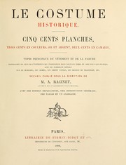 Cover of: Le costume historique