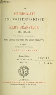 Cover of: The autobiography and correspondence of Mary Granville, Mrs. Delany by Mary Delany