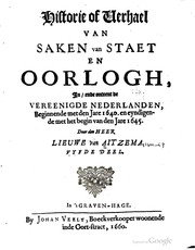 Cover of: Historie of Verhael van saken van staet en oorlogh, in, ende ontrent de Vereenigde Nederlanden ...