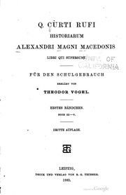 Cover of: Q. Curti Rufi Historiarum Alexandri Magni Macedonis libri qui supersunt.
