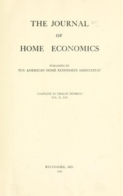 Cover of: Journal of home economics by American Home Economics Association