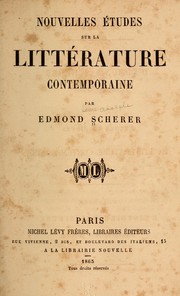 Cover of: Nouvelles études sur la littérature contemporaine