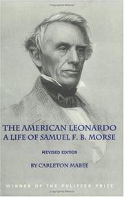 Cover of: The American Leonardo by Carleton Mabee, Carleton Mabee