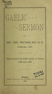 Cover of: Gaelic sermon by Neil Macnish