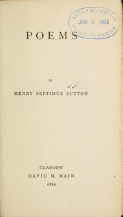Poems by Henry Septimus Sutton