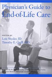 Cover of: Physician's Guide to End-of-Life Care by 