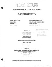 Cover of: Daniels County: Montana county statistical report