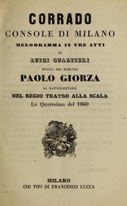 Cover of: Corrado, console di Milano: melodramma in tre atti