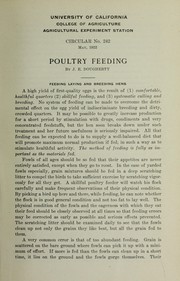 Cover of: Poultry feeding