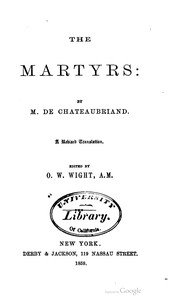Cover of: Martyrs: By M. de Chateaubriand