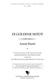 Cover of: Di goldene shṭoṭ: lider un poemes