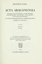 Cover of: Acta Aragonensia by Heinrich Finke