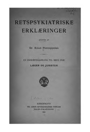 Cover of: Retspsykiatriske erklaeringer by Knud Pontoppidan