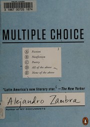Cover of: Multiple choice by Alejandro Zambra