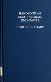 Cover of: Handbook of geographical nicknames