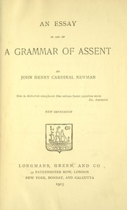 Cover of: An essay in aid of a grammar of assent