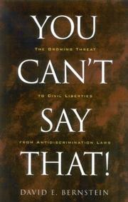 Cover of: You Can't Say That! by David Berstein