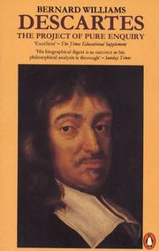 Cover of: Descartes: The Project of Pure Enquiry (Penguin Philosophy)