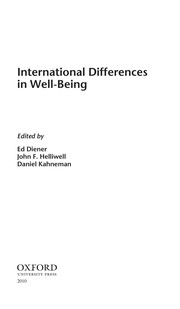 Cover of: International differences in well-being