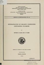 Cover of: Microanalysis of organic compounds containing fluorine by Howard S. Clark