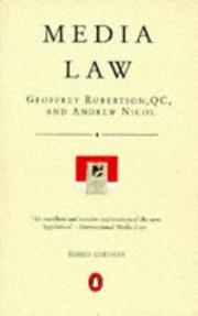 Cover of: Media Law by Geoffrey Robertson, Andrew Nicol
