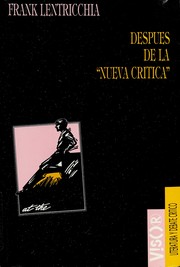 Cover of: Despues de La Nueva Critica by Frank Lentricchia