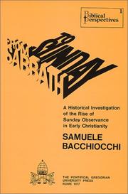 Cover of: From Sabbath to Sunday  by Samuele Bacchiocchi