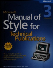 Cover of: Microsoft manual of style for technical publications by Microsoft Corporation Editorial Style Board