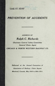 Prevention of accidents by Ralph Coffin Richards