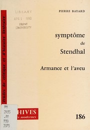 Cover of: Symptôme de Stendhal: Armance et l'aveu.