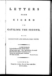 Cover of: Letters from Cicero to Catiline the second by 