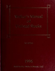 Cover of: Walker's Manual of Unlisted Stocks by Manual Llc Walkeres
