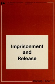 Cover of: Imprisonment and release by Law Reform Commission of Canada.