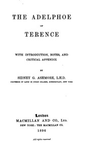Cover of: The Adelphoe of Terence: with introduction, notes and critical appendix