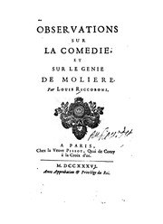 Cover of: Observations sur la comédie et sur le génie de Molière